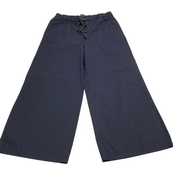 Banana Republic Wide Leg Crop. High tie waist. Navy. Small - Picture 2 of 16